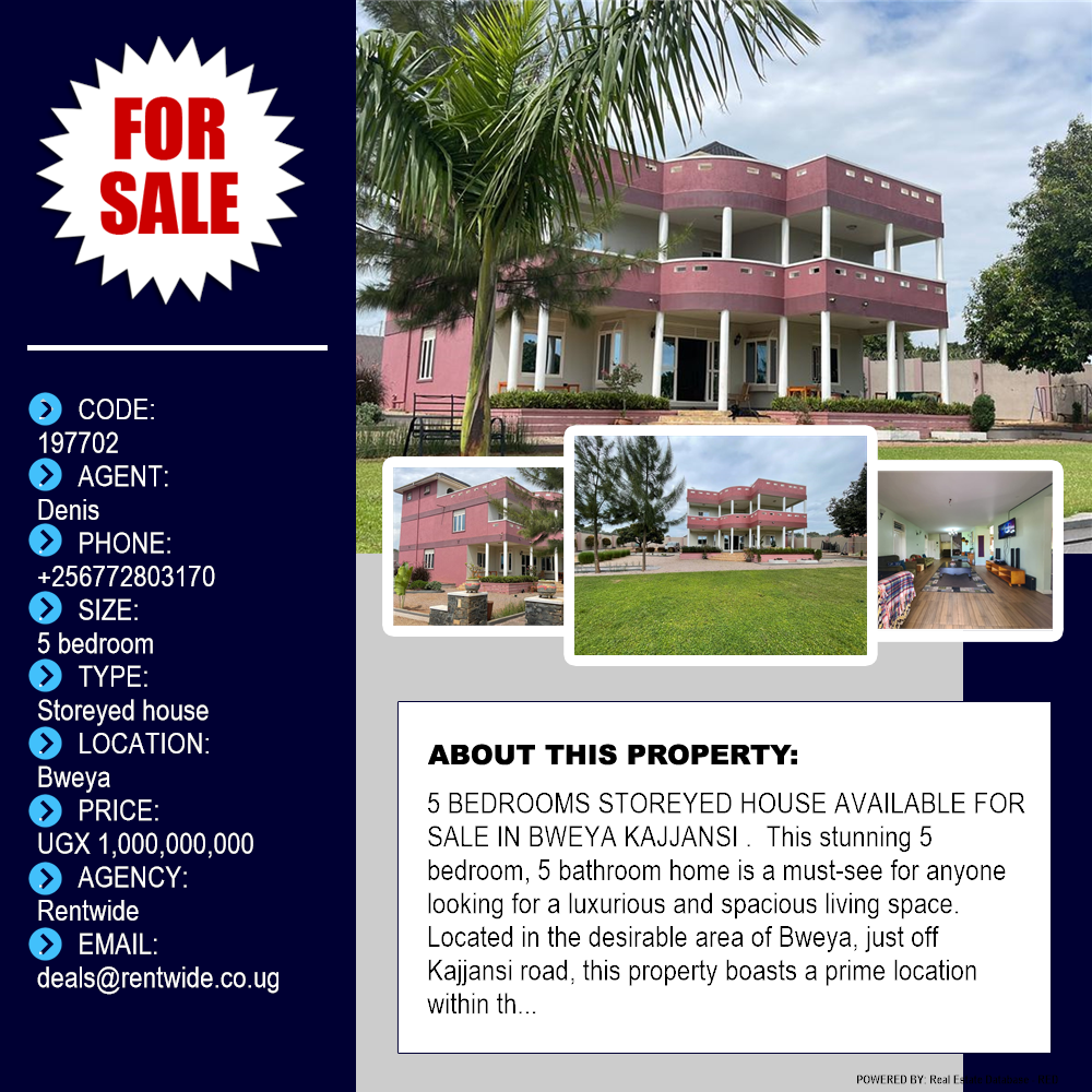 5 bedroom Storeyed house  for sale in Bweya Wakiso Uganda, code: 197702