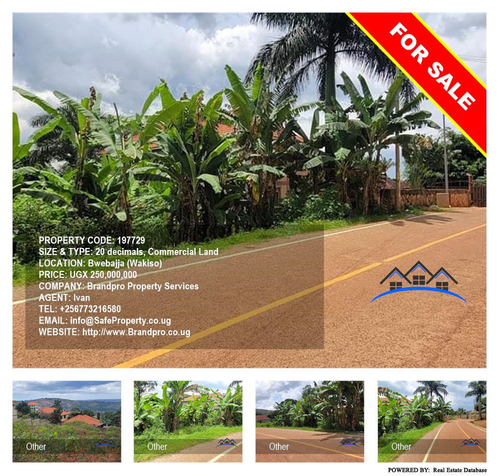 Commercial Land  for sale in Bwebajja Wakiso Uganda, code: 197729