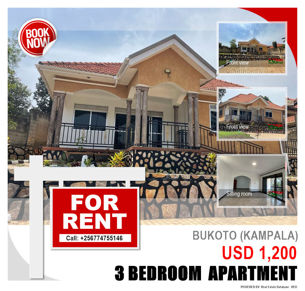 3 bedroom Apartment  for rent in Bukoto Kampala Uganda, code: 197960