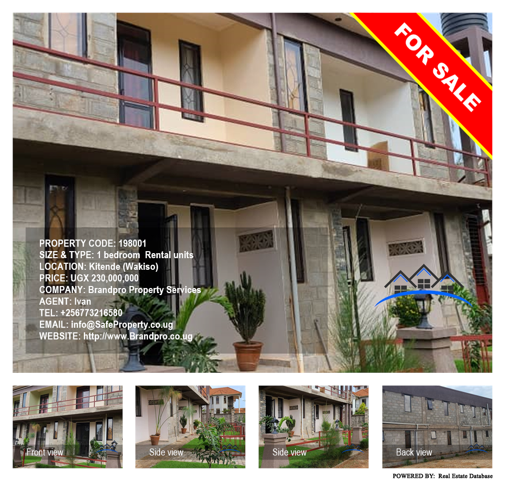 1 bedroom Rental units  for sale in Kitende Wakiso Uganda, code: 198001