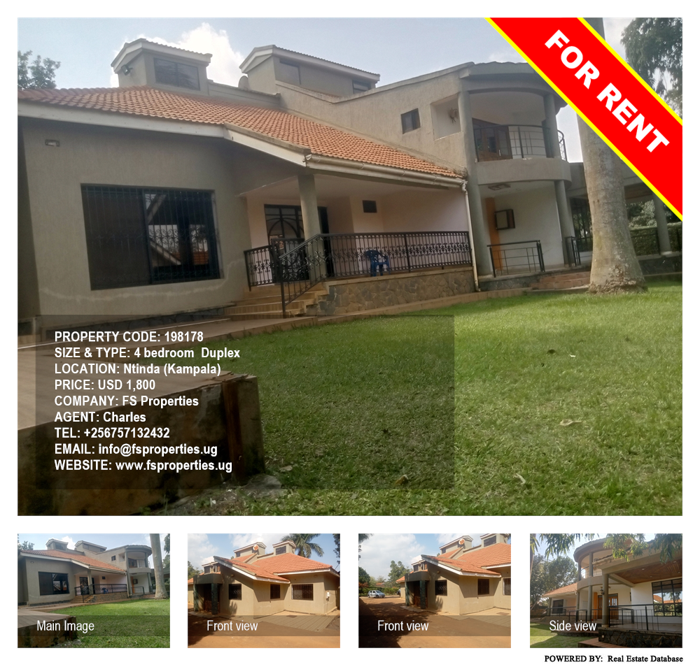 4 bedroom Duplex  for rent in Ntinda Kampala Uganda, code: 198178