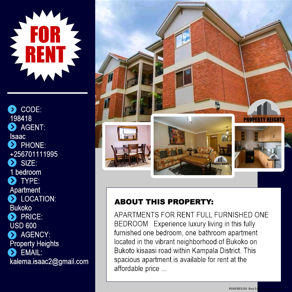 1 bedroom Apartment  for rent in Bukoko Kampala Uganda, code: 198418