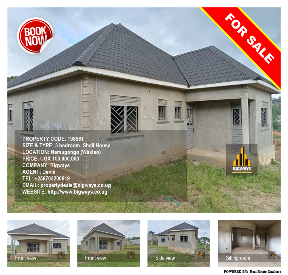 3 bedroom Shell House  for sale in Namugongo Wakiso Uganda, code: 198561