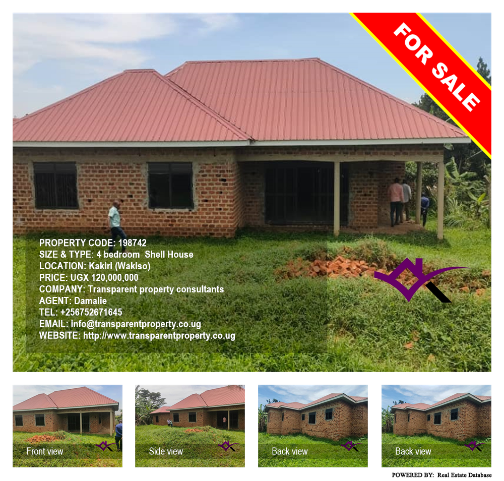 4 bedroom Shell House  for sale in Kakiri Wakiso Uganda, code: 198742