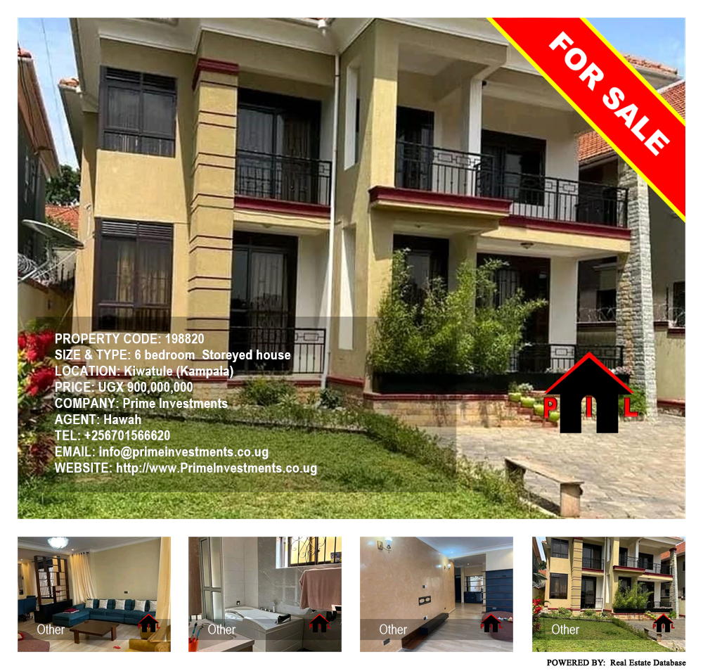 6 bedroom Storeyed house  for sale in Kiwaatule Kampala Uganda, code: 198820