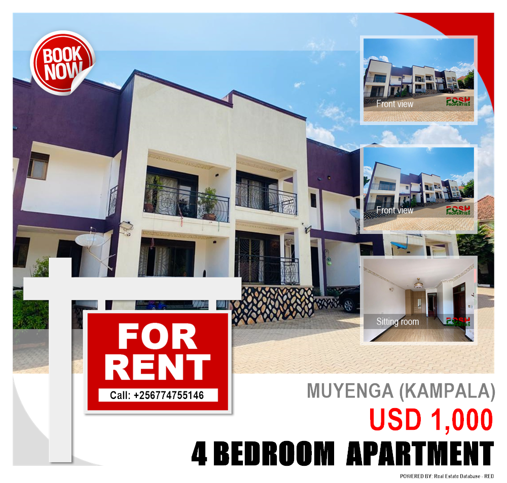 4 bedroom Apartment  for rent in Muyenga Kampala Uganda, code: 199421