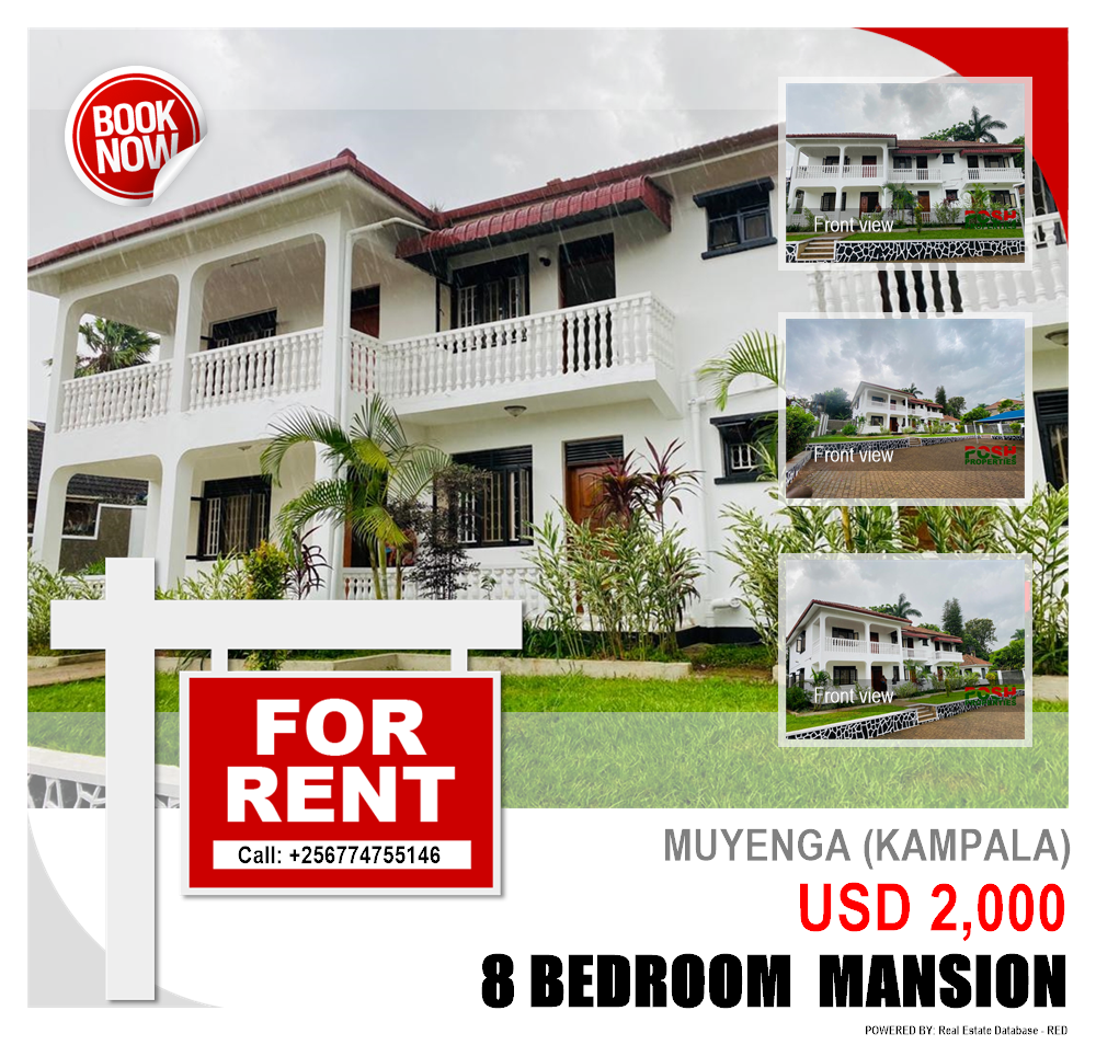 8 bedroom Mansion  for rent in Muyenga Kampala Uganda, code: 199426