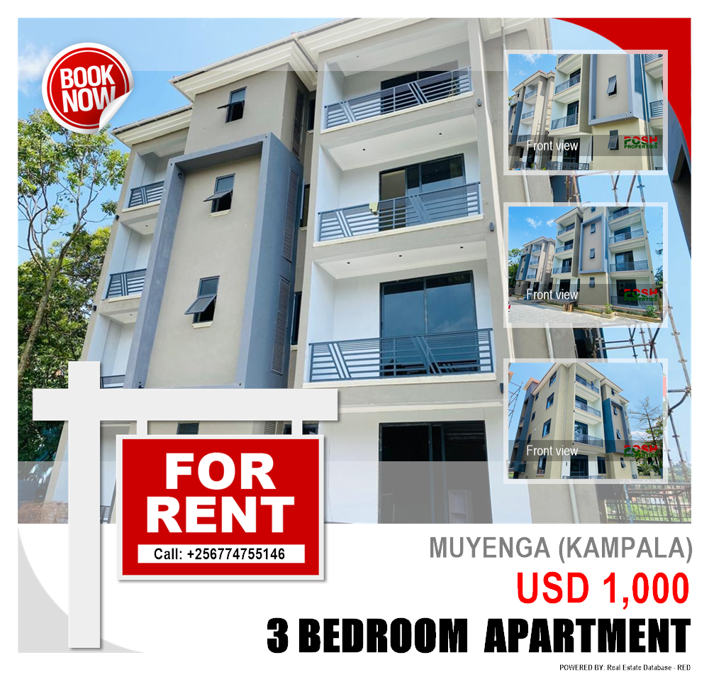 3 bedroom Apartment  for rent in Muyenga Kampala Uganda, code: 199440