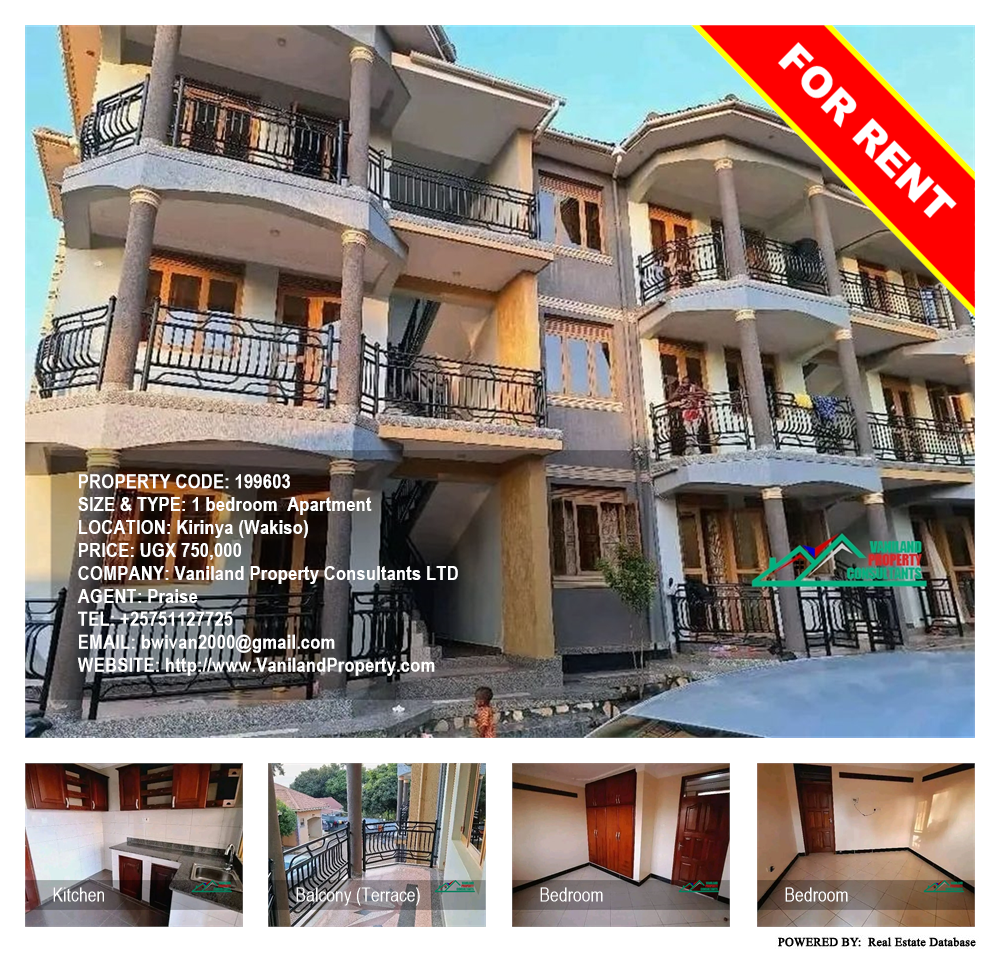 1 bedroom Apartment  for rent in Kirinya Wakiso Uganda, code: 199603