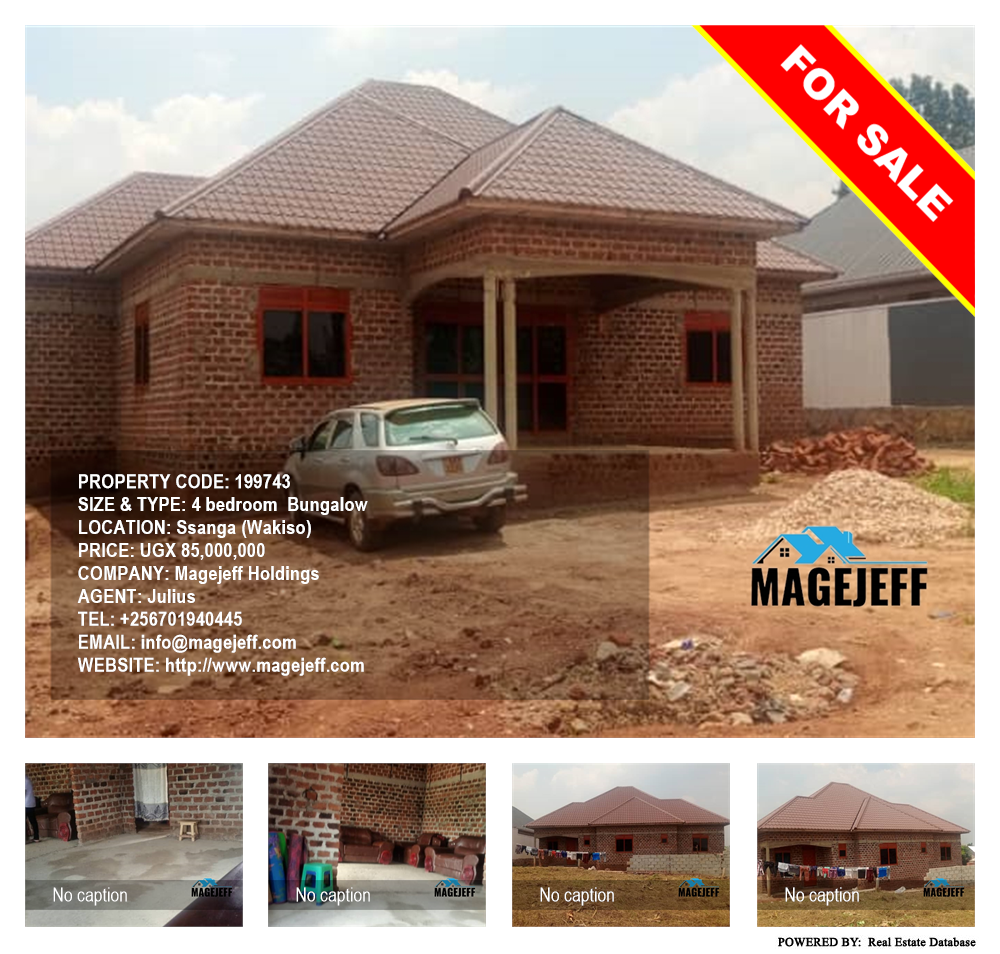 4 bedroom Bungalow  for sale in Ssanga Wakiso Uganda, code: 199743
