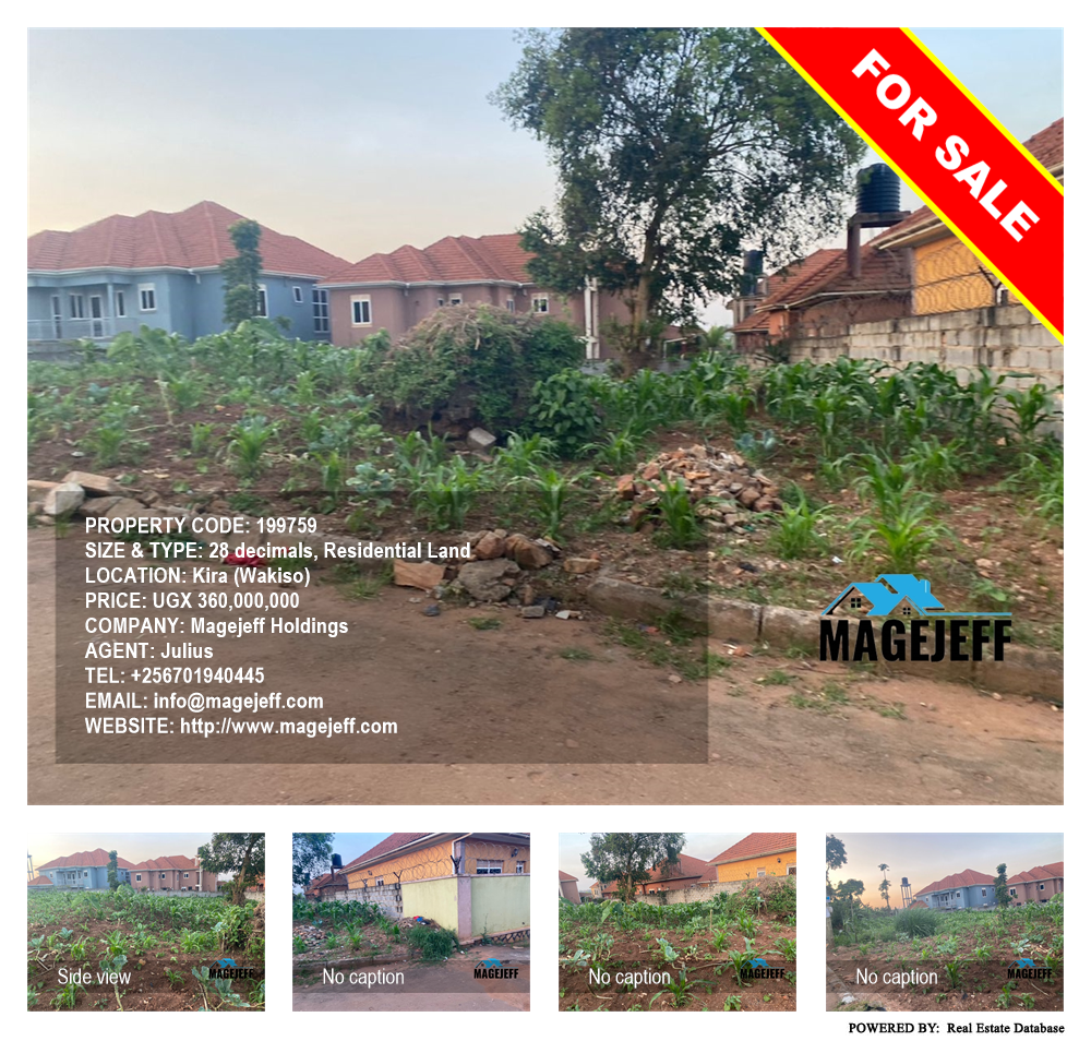 Residential Land  for sale in Kira Wakiso Uganda, code: 199759