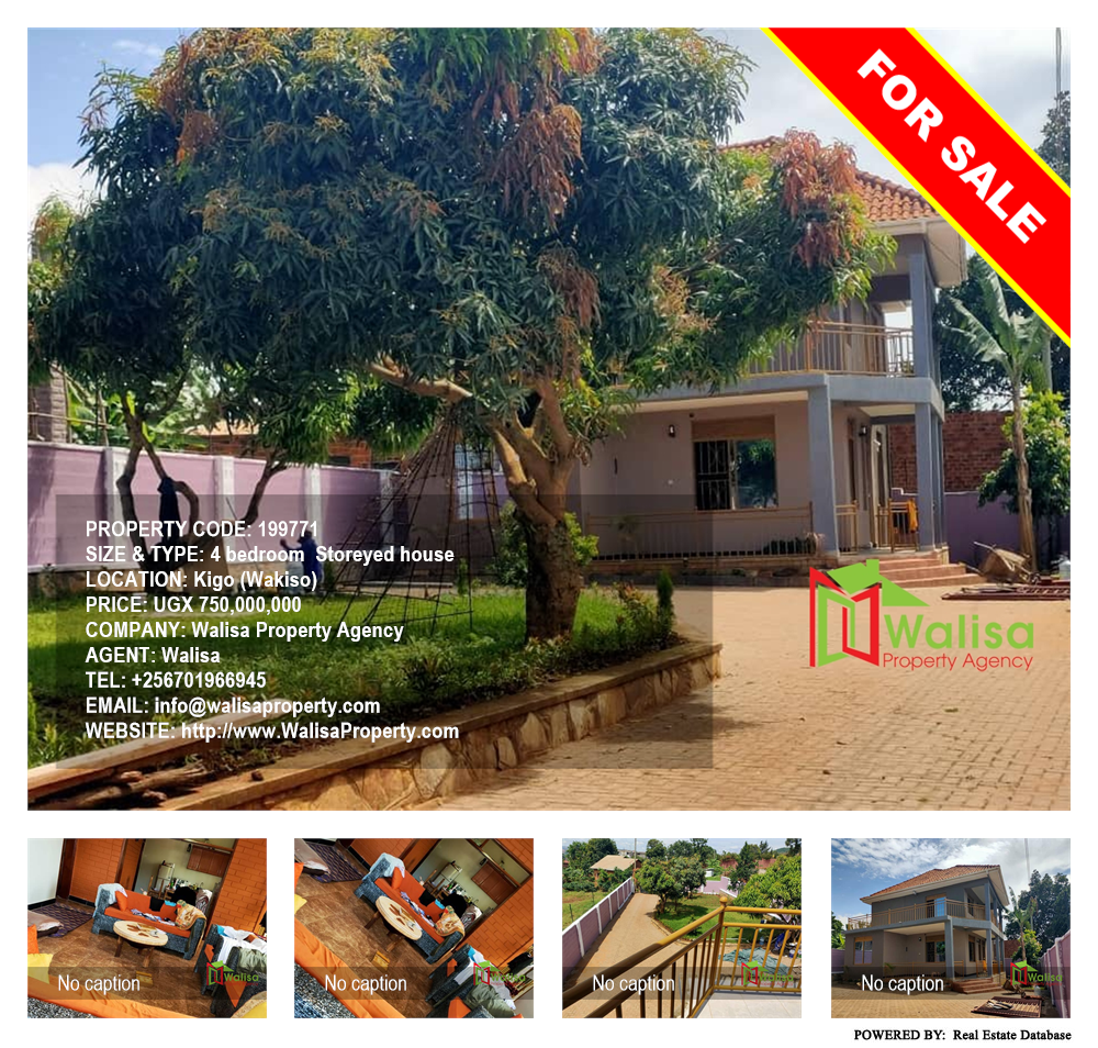 4 bedroom Storeyed house  for sale in Kigo Wakiso Uganda, code: 199771