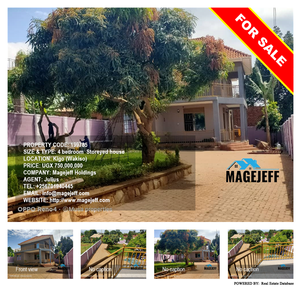 4 bedroom Storeyed house  for sale in Kigo Wakiso Uganda, code: 199785