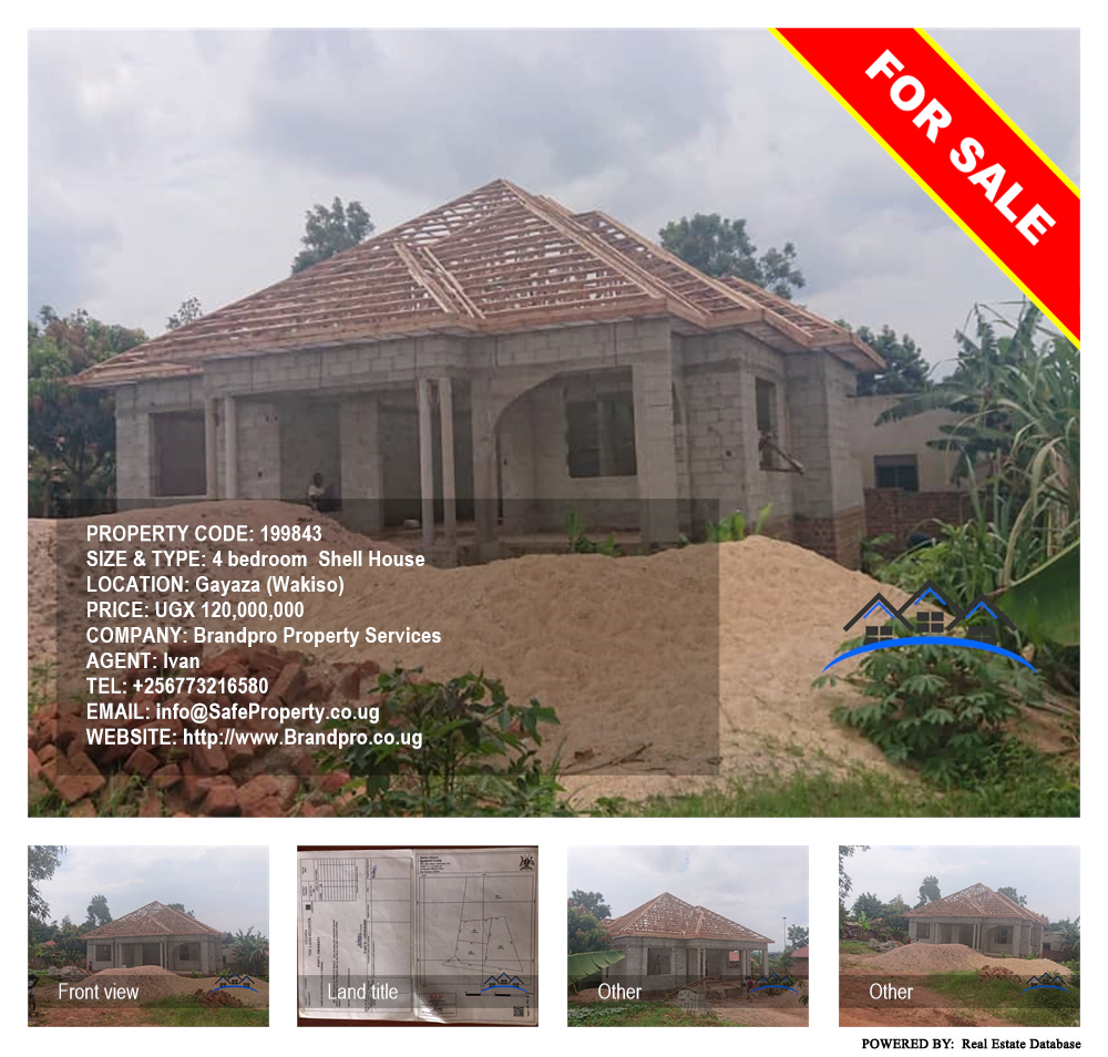 4 bedroom Shell House  for sale in Gayaza Wakiso Uganda, code: 199843