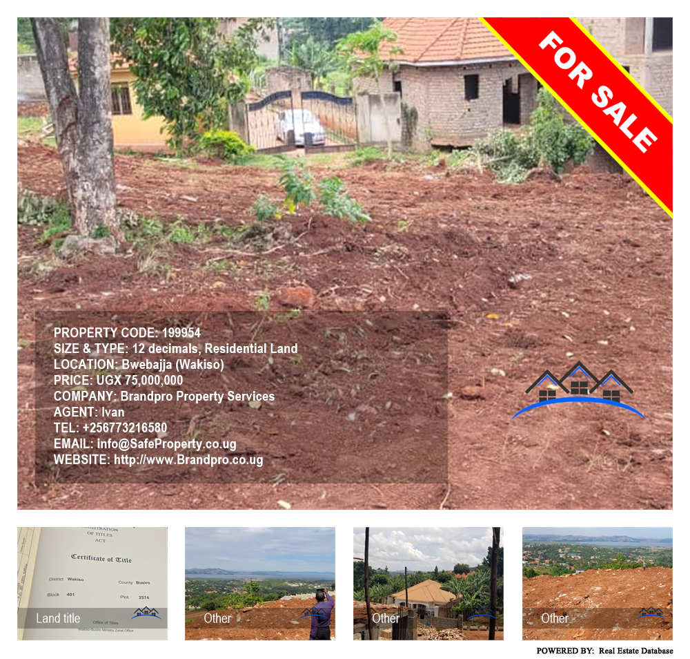Residential Land  for sale in Bwebajja Wakiso Uganda, code: 199954