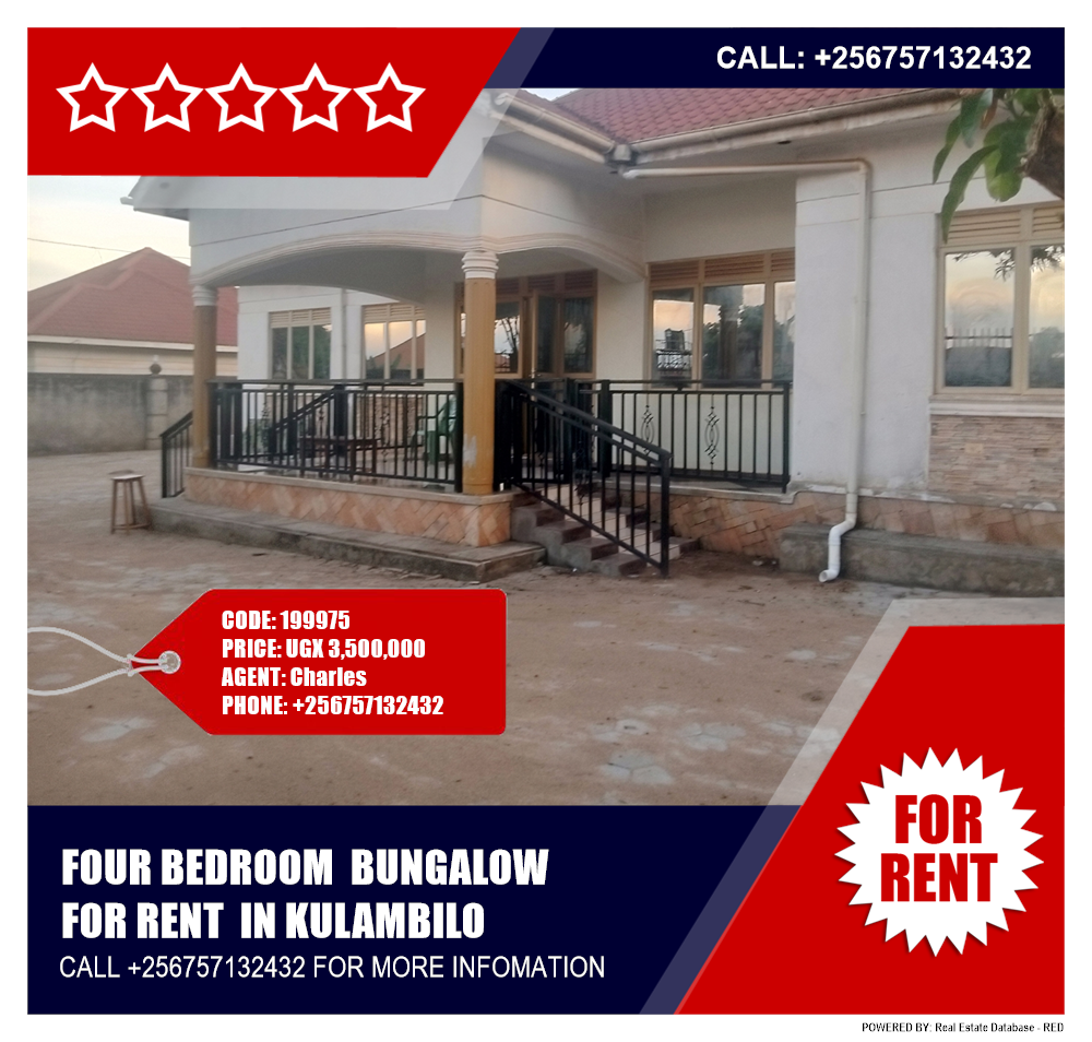 4 bedroom Bungalow  for rent in Kulambilo Kampala Uganda, code: 199975