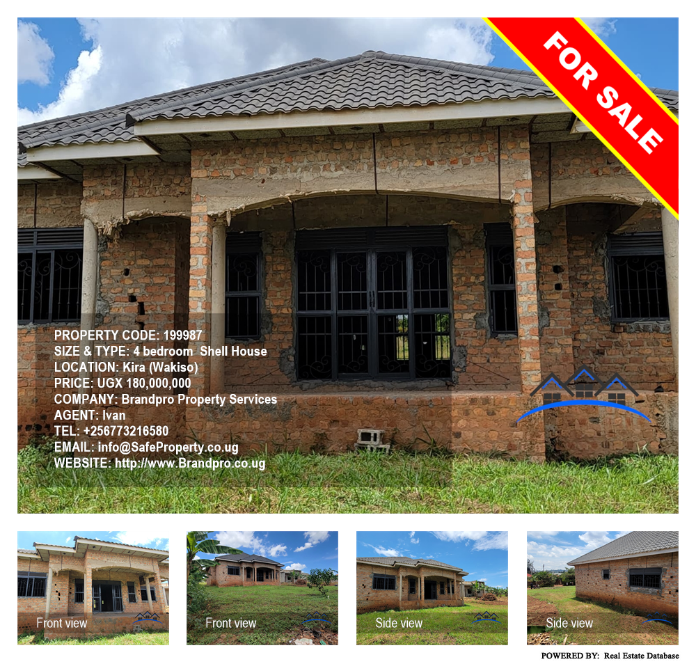 4 bedroom Shell House  for sale in Kira Wakiso Uganda, code: 199987
