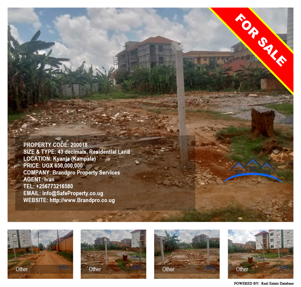 Residential Land  for sale in Kyanja Kampala Uganda, code: 200018