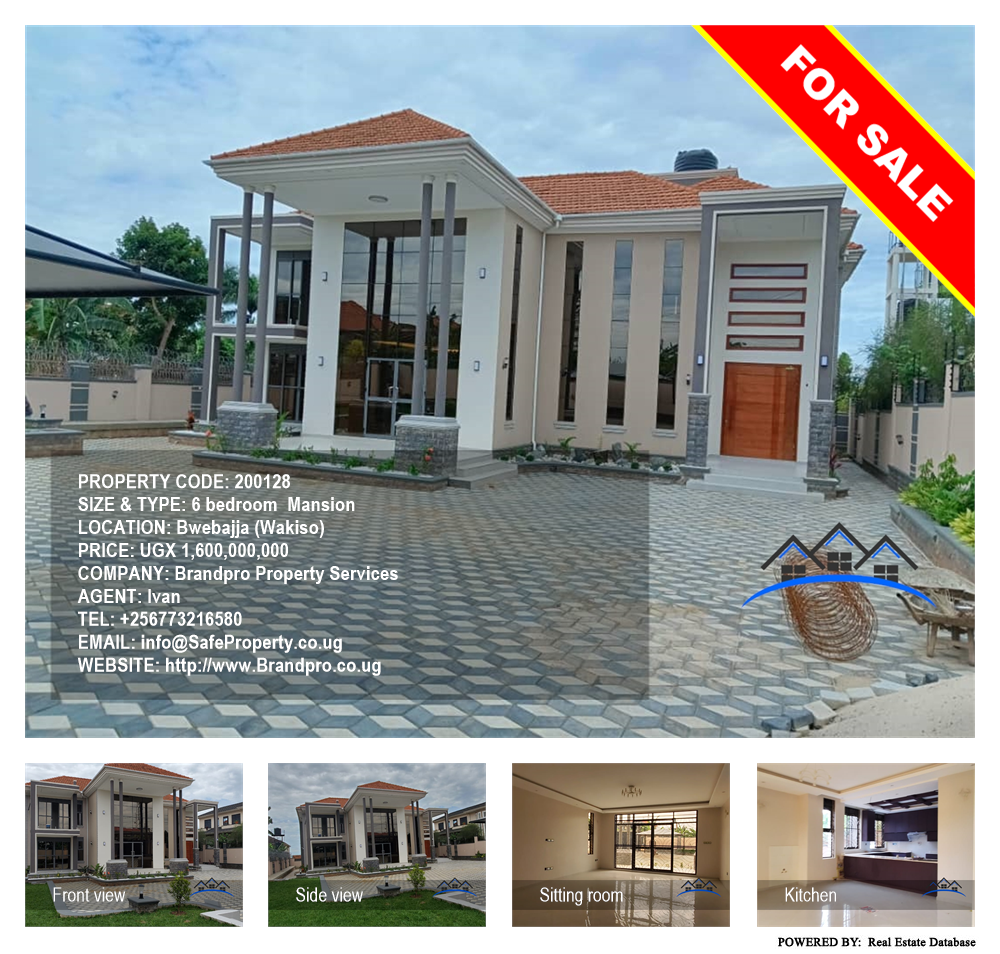 6 bedroom Mansion  for sale in Bwebajja Wakiso Uganda, code: 200128