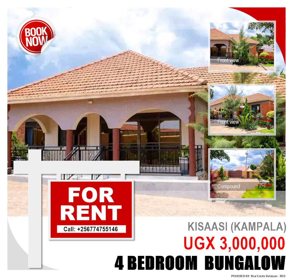4 bedroom Bungalow  for rent in Kisaasi Kampala Uganda, code: 200131