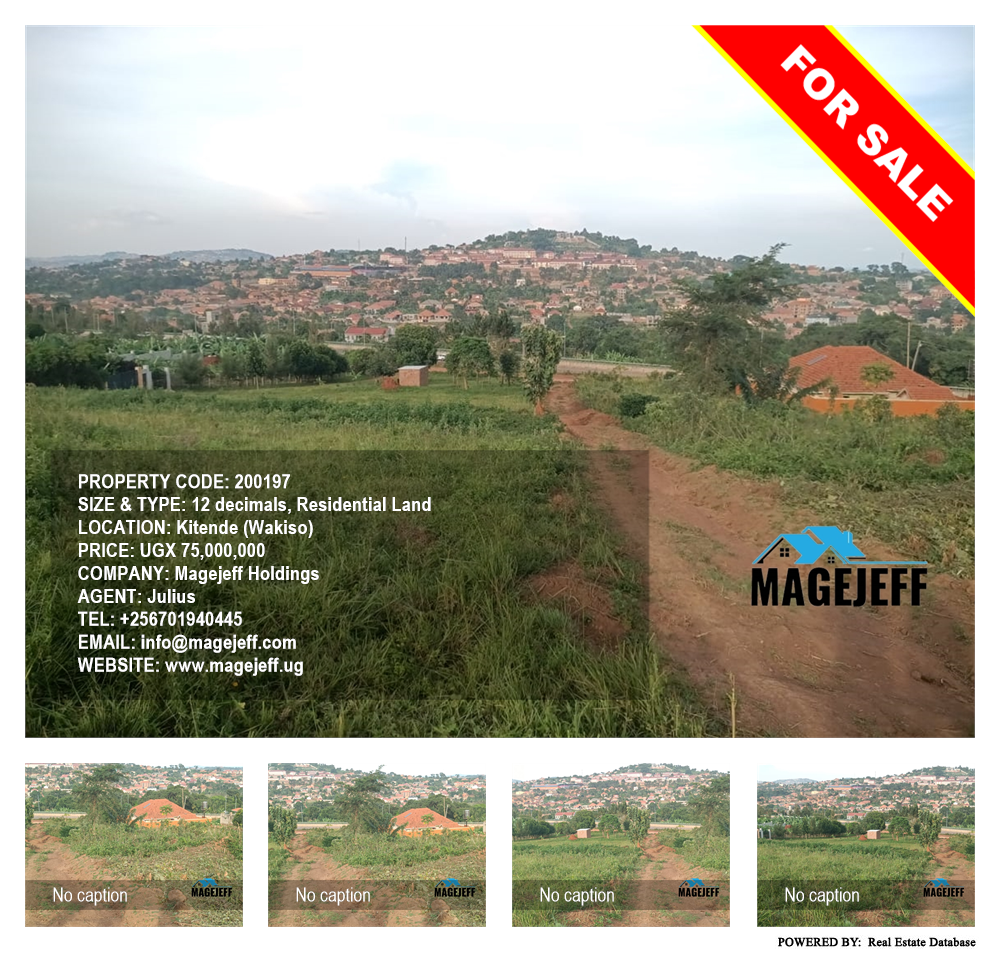 Residential Land  for sale in Kitende Wakiso Uganda, code: 200197