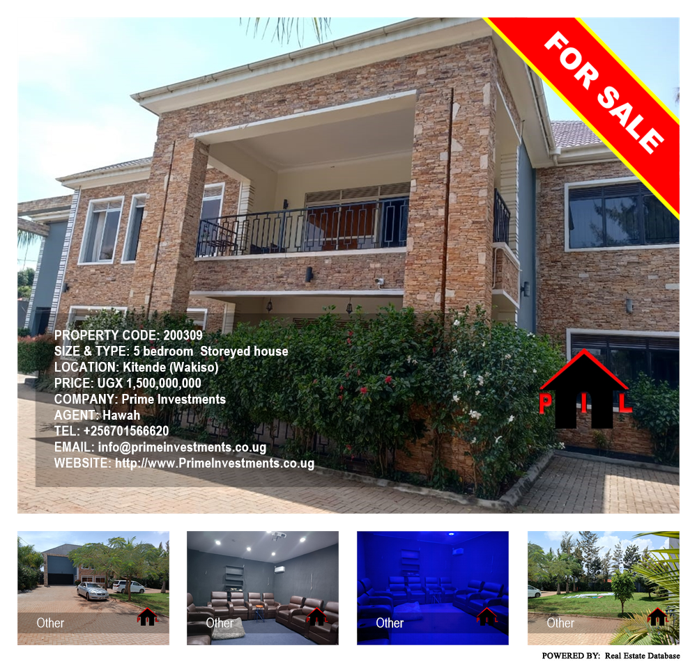 5 bedroom Storeyed house  for sale in Kitende Wakiso Uganda, code: 200309