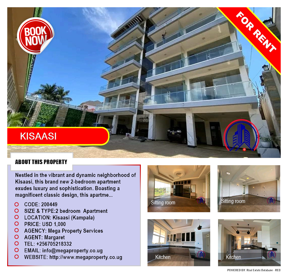 2 bedroom Apartment  for rent in Kisaasi Kampala Uganda, code: 200449