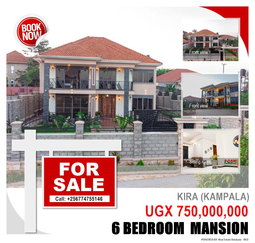 6 bedroom Mansion  for sale in Kira Kampala Uganda, code: 200451