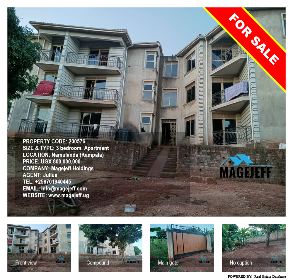 3 bedroom Apartment  for sale in Namulanda Kampala Uganda, code: 200576