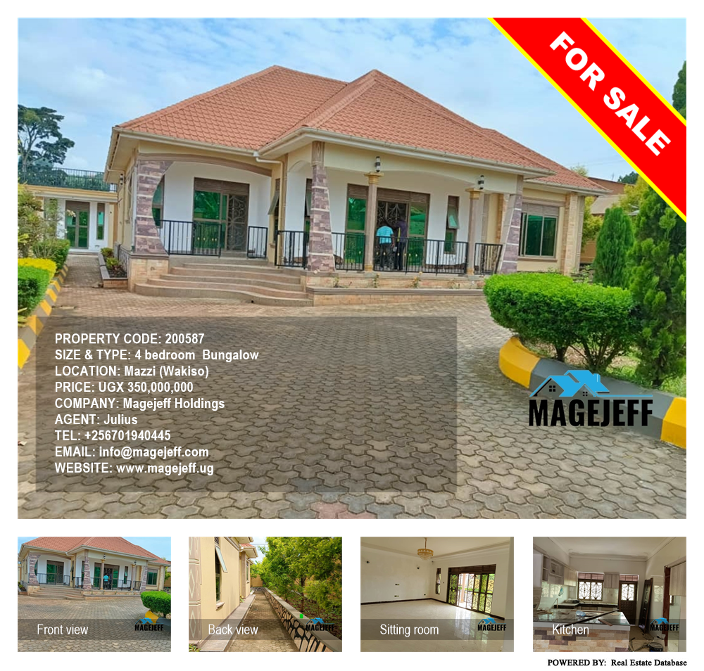4 bedroom Bungalow  for sale in Mazzi Wakiso Uganda, code: 200587