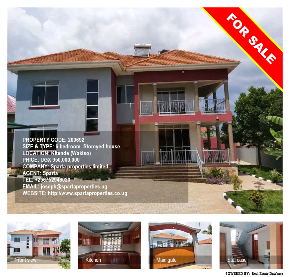 6 bedroom Storeyed house  for sale in Kitende Wakiso Uganda, code: 200692