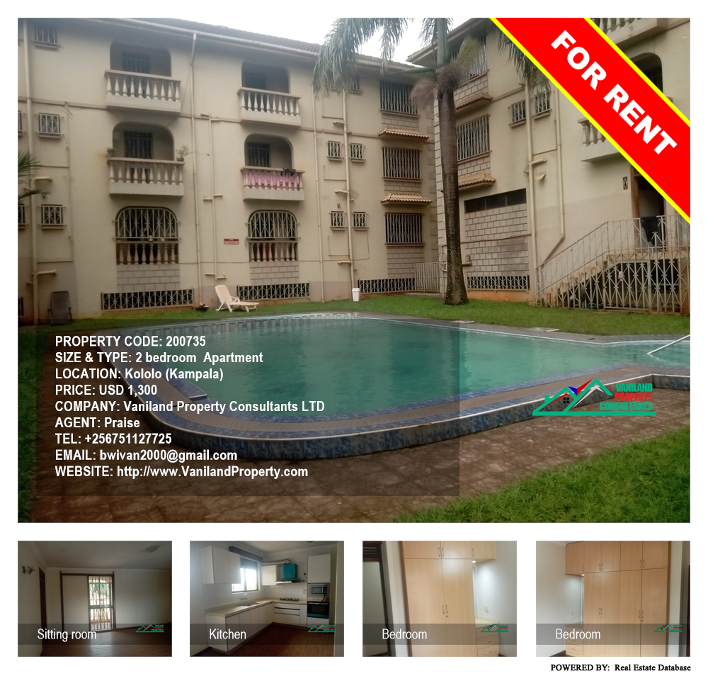 2 bedroom Apartment  for rent in Kololo Kampala Uganda, code: 200735