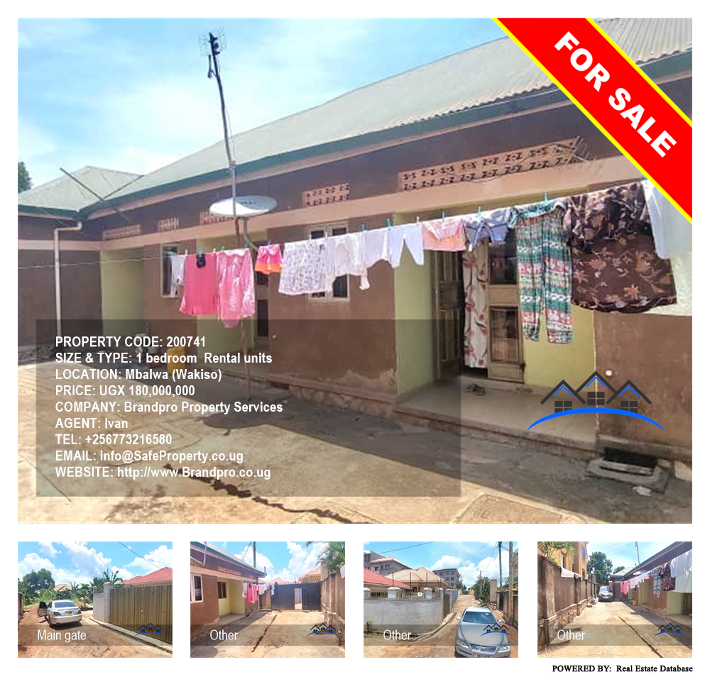 1 bedroom Rental units  for sale in Mbalwa Wakiso Uganda, code: 200741