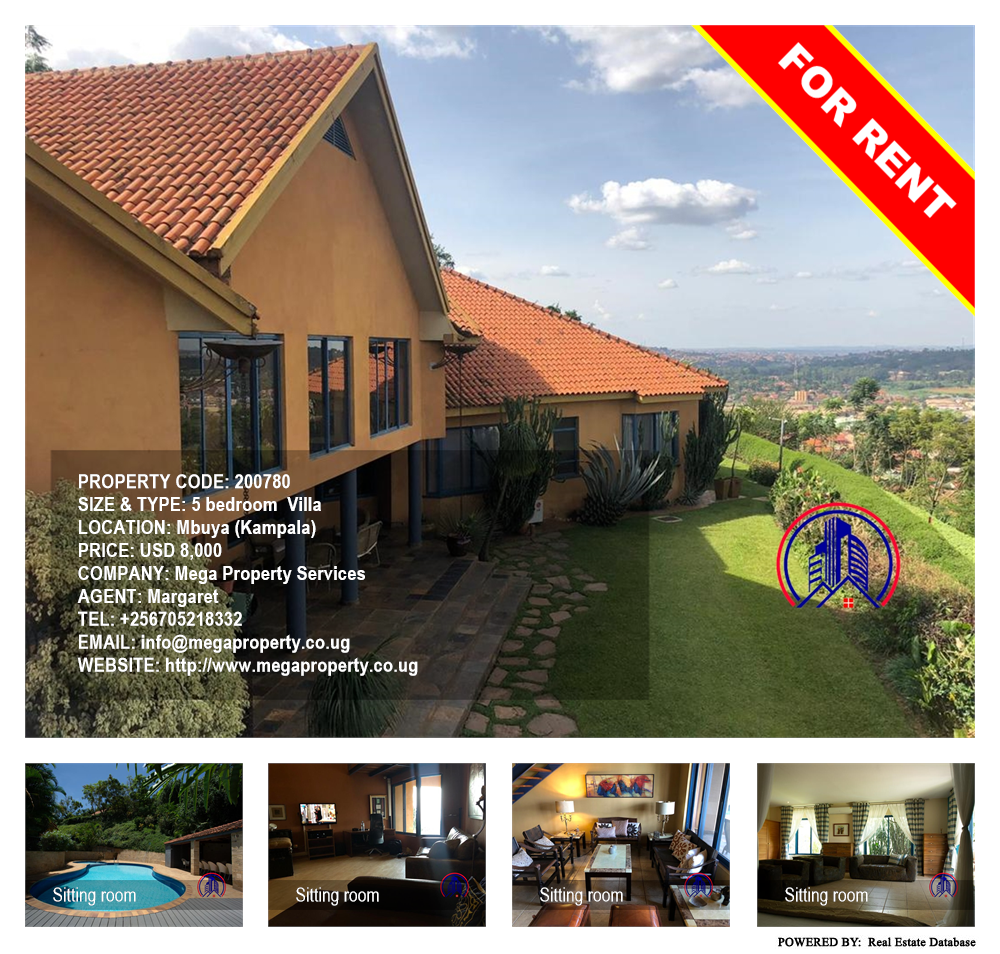 5 bedroom Villa  for rent in Mbuya Kampala Uganda, code: 200780