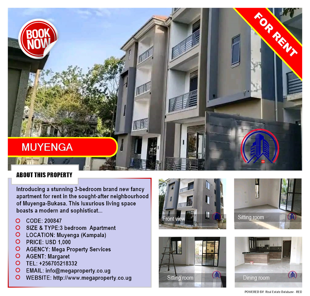 3 bedroom Apartment  for rent in Muyenga Kampala Uganda, code: 200847
