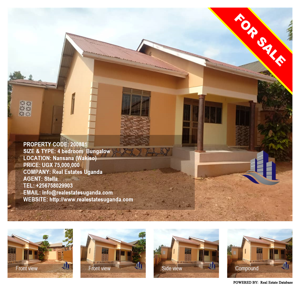 4 bedroom Bungalow  for sale in Nansana Wakiso Uganda, code: 200881