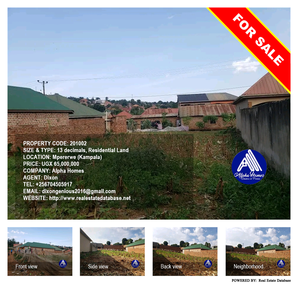Residential Land  for sale in Mpererwe Kampala Uganda, code: 201002