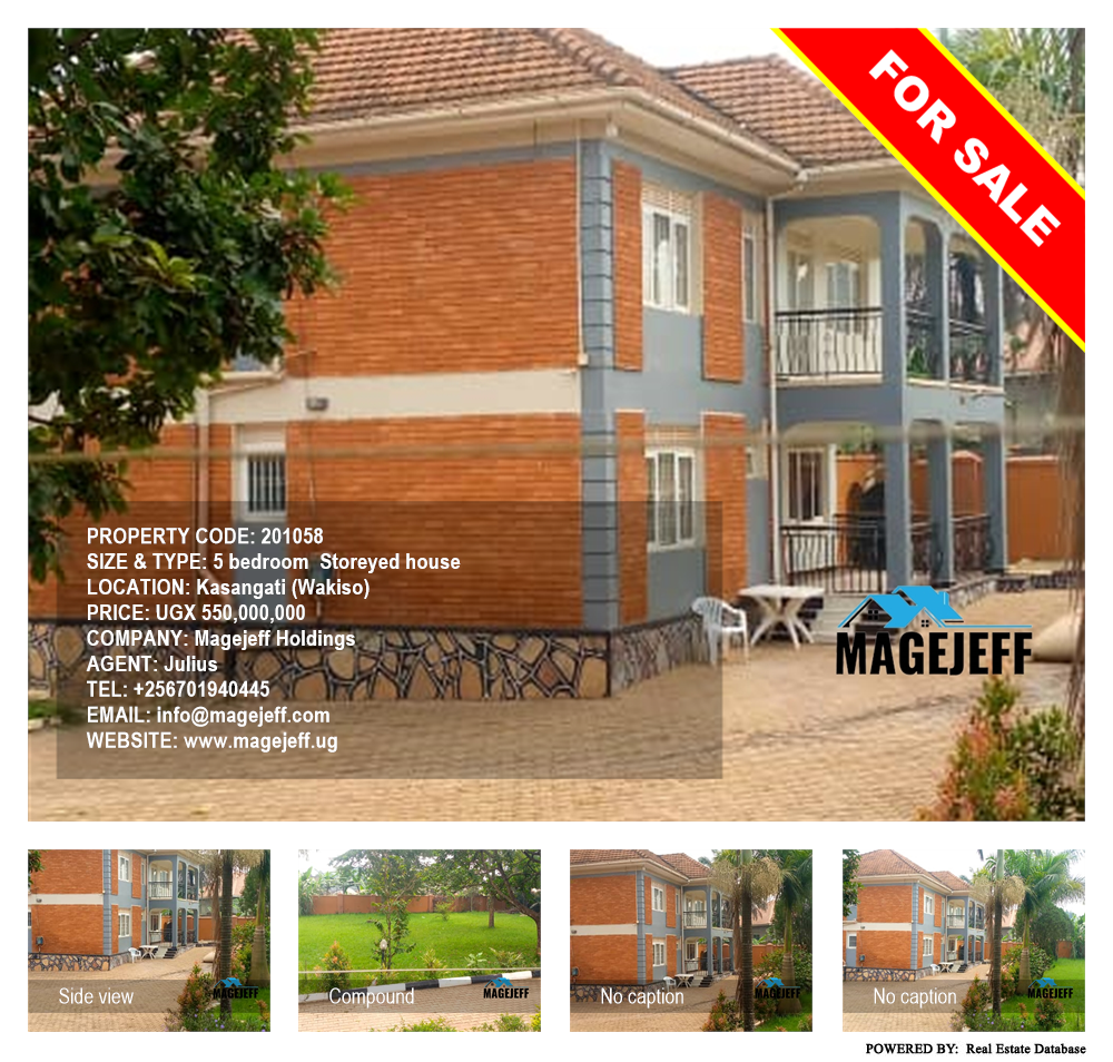 5 bedroom Storeyed house  for sale in Kasangati Wakiso Uganda, code: 201058