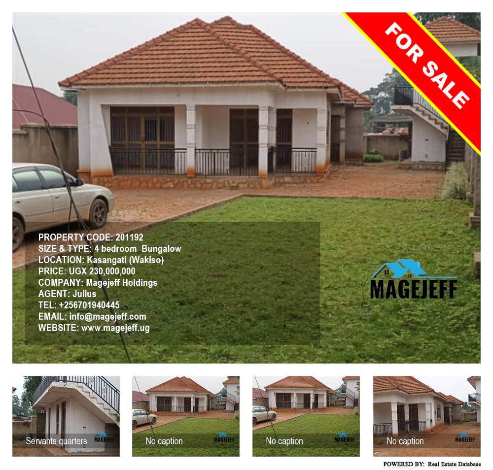 4 bedroom Bungalow  for sale in Kasangati Wakiso Uganda, code: 201192