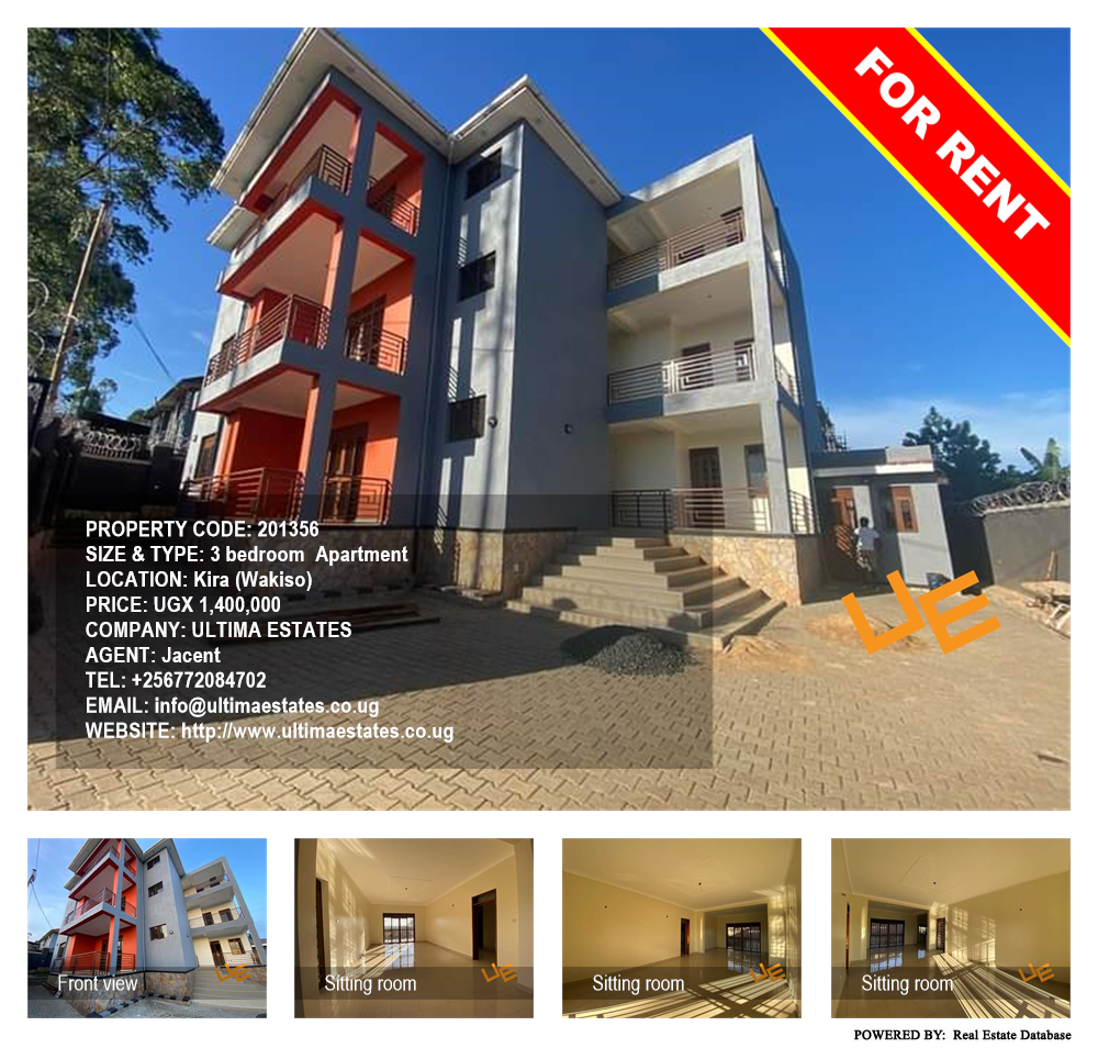 3 bedroom Apartment  for rent in Kira Wakiso Uganda, code: 201356