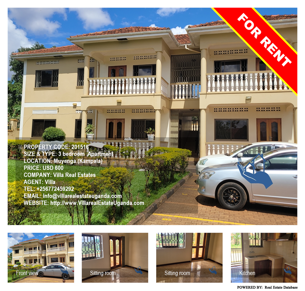 3 bedroom Apartment  for rent in Muyenga Kampala Uganda, code: 201516