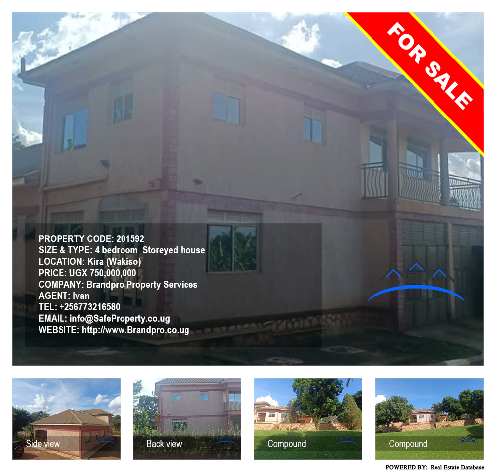 4 bedroom Storeyed house  for sale in Kira Wakiso Uganda, code: 201592