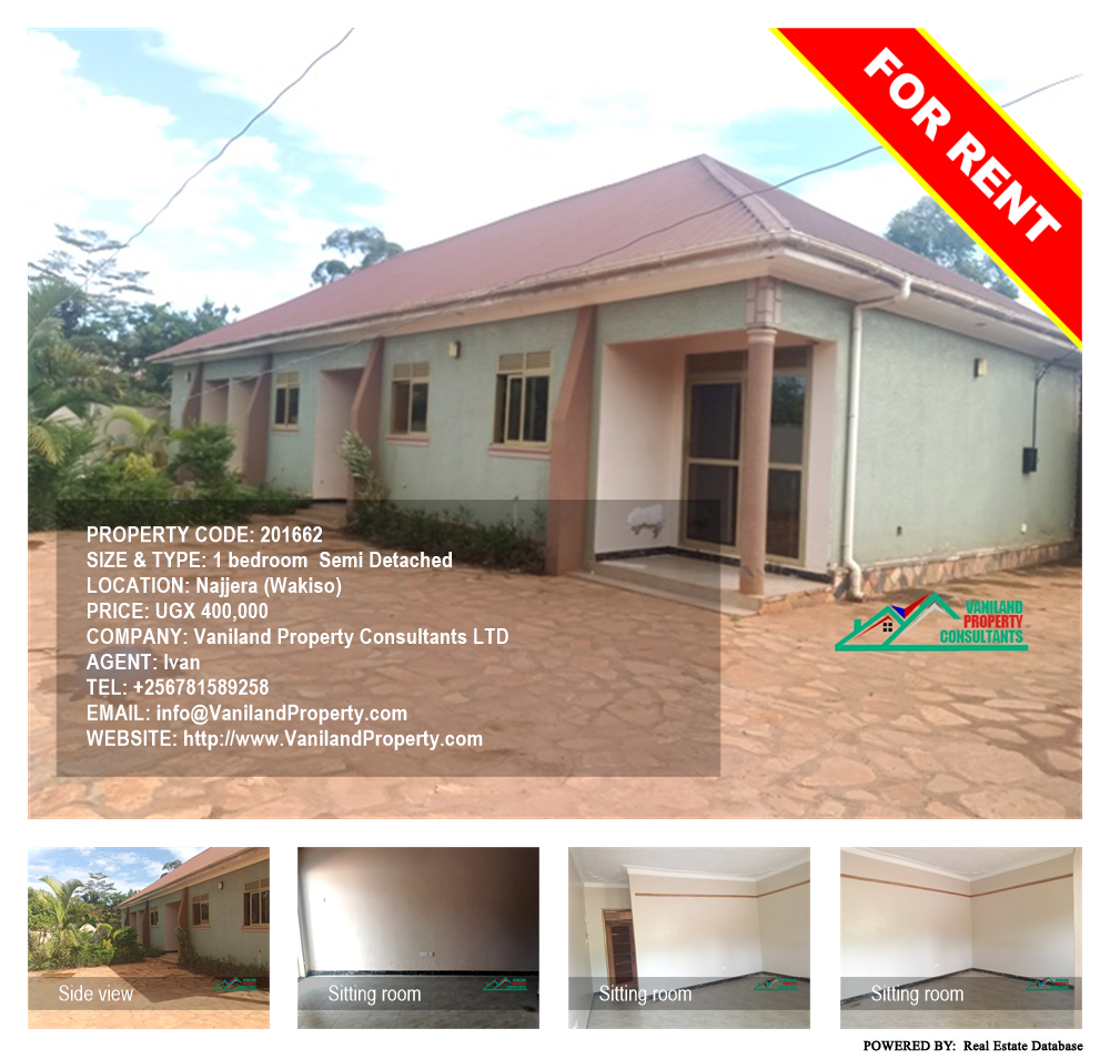1 bedroom Semi Detached  for rent in Najjera Wakiso Uganda, code: 201662