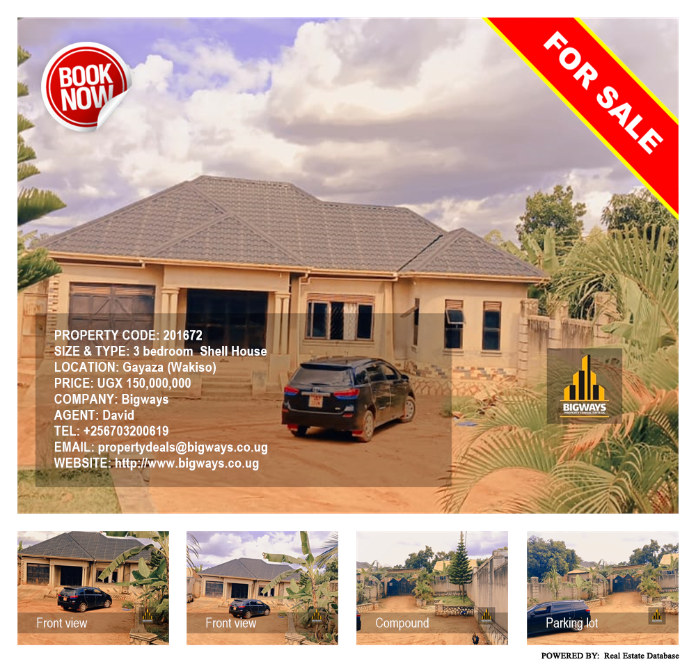 3 bedroom Shell House  for sale in Gayaza Wakiso Uganda, code: 201672