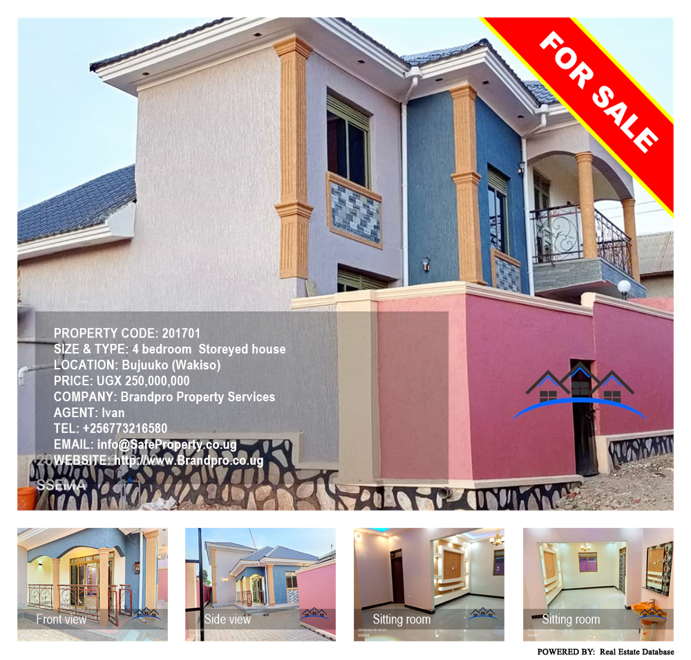 4 bedroom Storeyed house  for sale in Bujuuko Wakiso Uganda, code: 201701