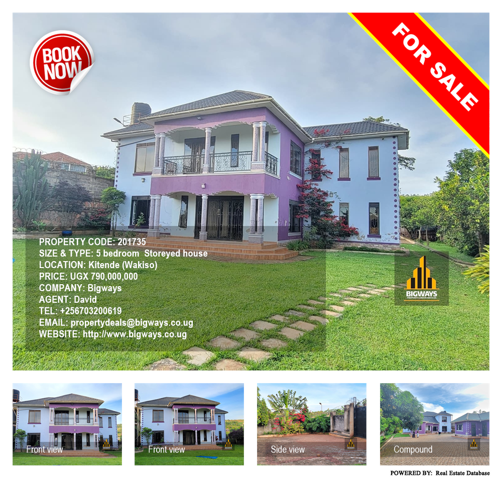 5 bedroom Storeyed house  for sale in Kitende Wakiso Uganda, code: 201735