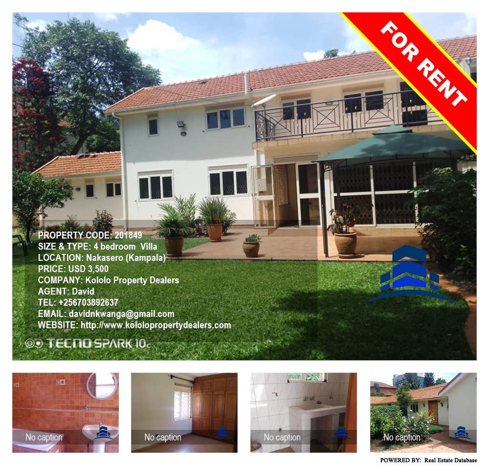 4 bedroom Villa  for rent in Nakasero Kampala Uganda, code: 201849