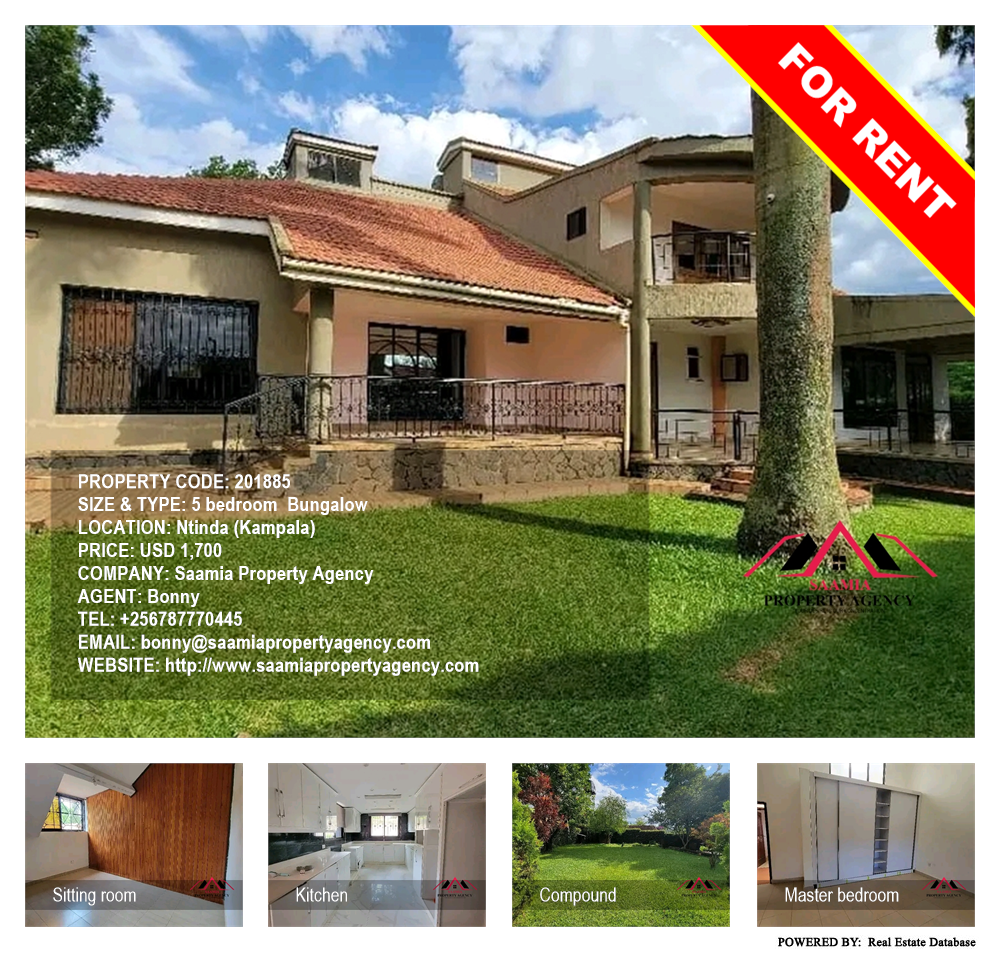 5 bedroom Bungalow  for rent in Ntinda Kampala Uganda, code: 201885