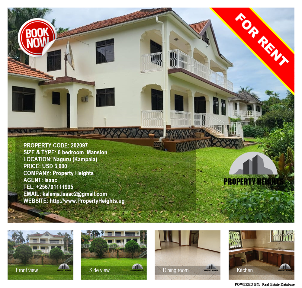 6 bedroom Mansion  for rent in Naguru Kampala Uganda, code: 202097