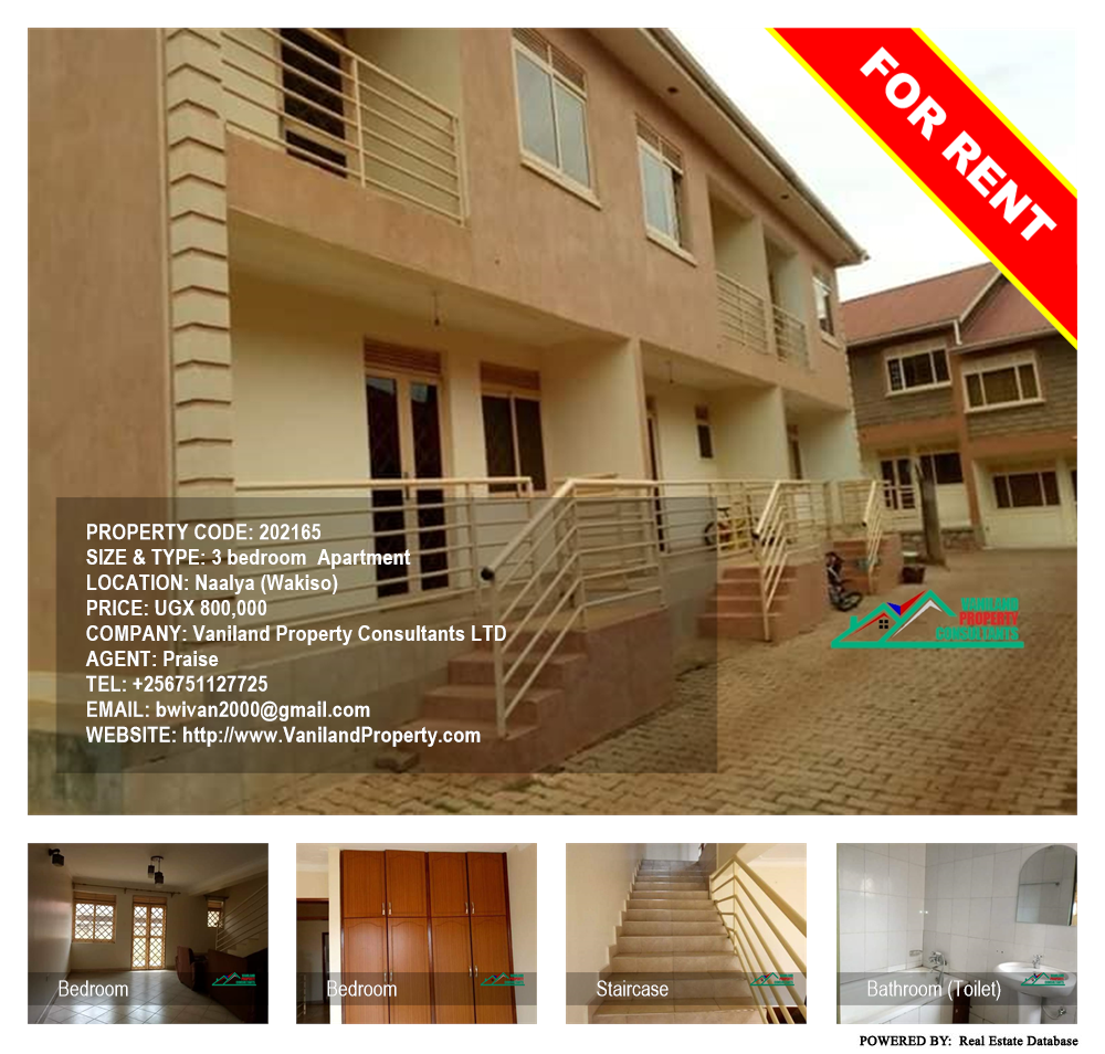 3 bedroom Apartment  for rent in Naalya Wakiso Uganda, code: 202165
